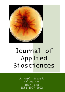 Journal of Applied Biosciences Cover page